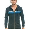 5 Stripe Hoodie - Charcoal Blue Stripes