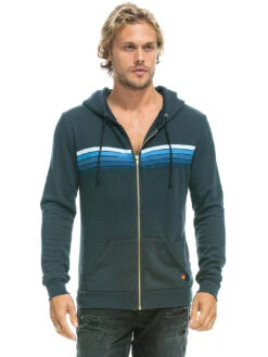 5 Stripe Hoodie - Charcoal Blue Stripes -MOTHER || FRAME || RAILS Sales Store 1437Y20 4