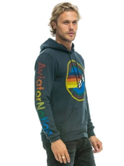 Aviator Nation Logo Pullover Hoodie - Charcoal -MOTHER || FRAME || RAILS Sales Store 1470Z21 2