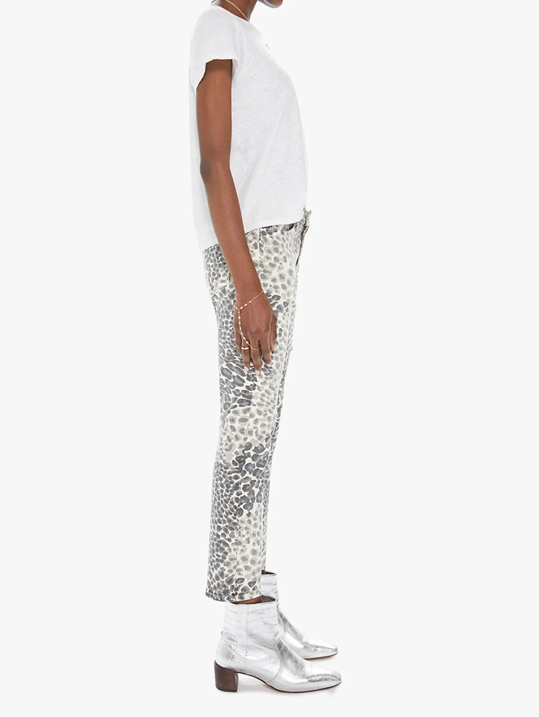 MOTHER Mid Rise Dazzler Ankle Jean - Snow Leopard 4 MOTHER Mid Rise Dazzler Ankle Jean - Snow Leopard - Image 2