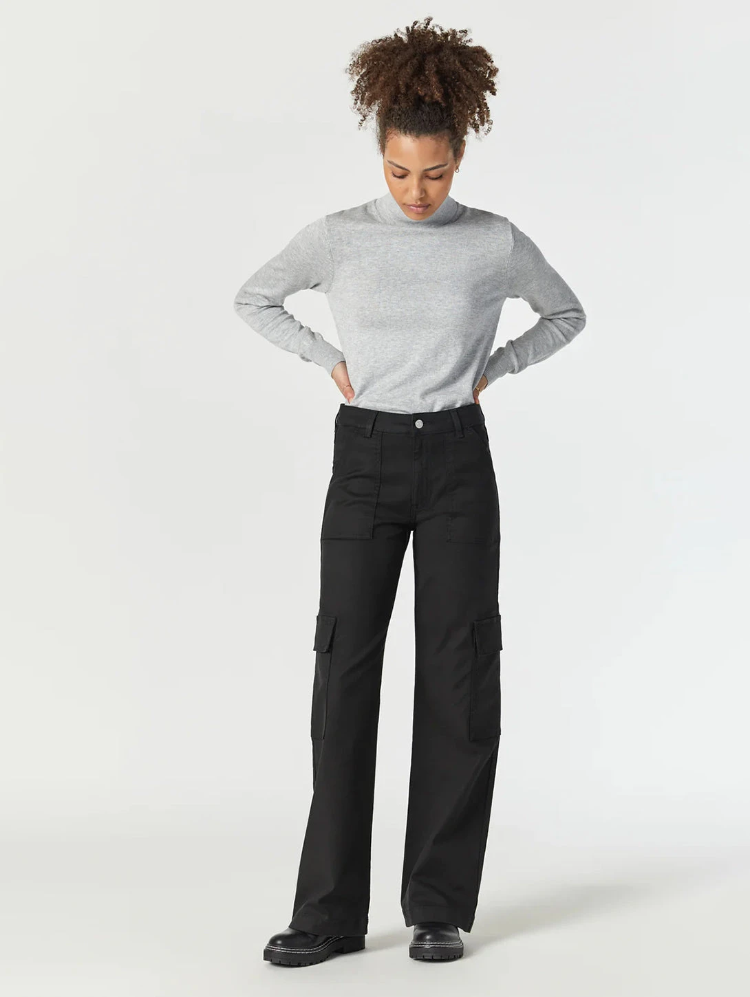 Mavi Alva Cargo Pant - Black Luxe Twill 3 Mavi Alva Cargo Pant - Black Luxe Twill