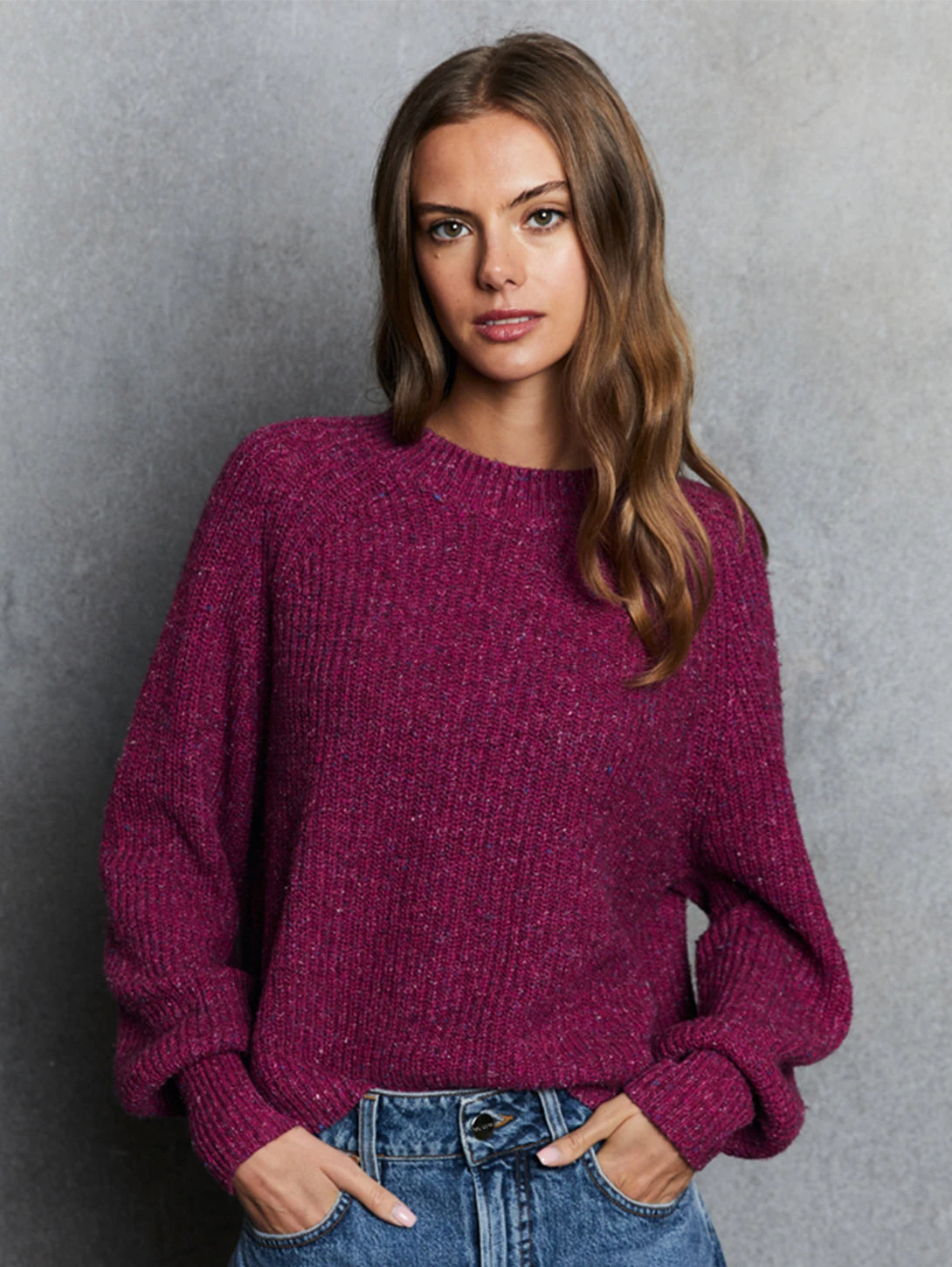 Shaker Puff Sweater - Berries 3 Shaker Puff Sweater - Berries