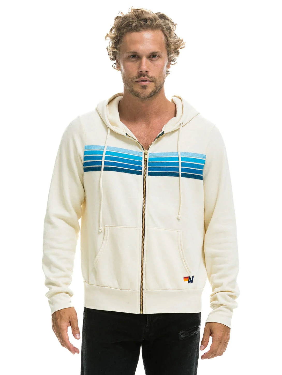 5 Stripe Hoodie - Vintage White 3 5 Stripe Hoodie - Vintage White