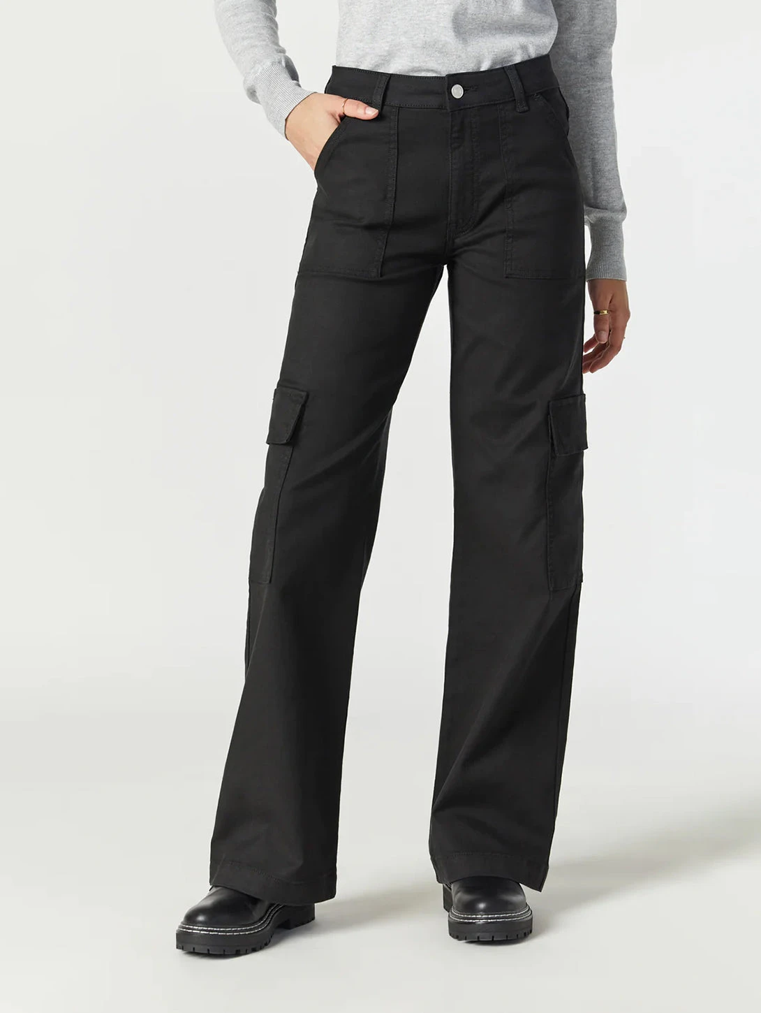 Mavi Alva Cargo Pant - Black Luxe Twill 4 Mavi Alva Cargo Pant - Black Luxe Twill - Image 2