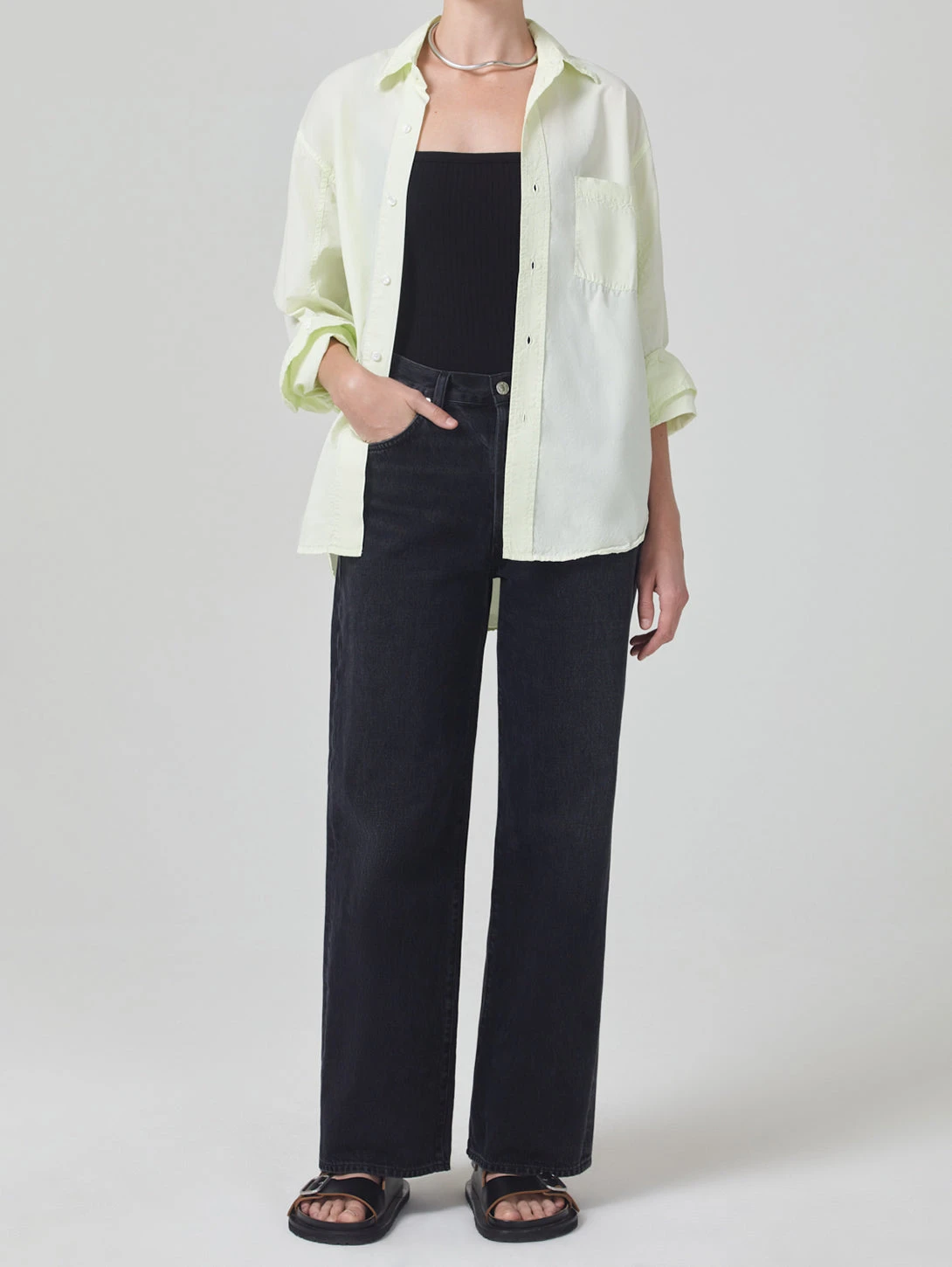 CITIZENS OF HUMANITY Kayla Shirt - Lime Leaf 6 CITIZENS OF HUMANITY Kayla Shirt - Lime Leaf - Image 4