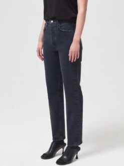 AGOLDE 90's Pinch Waist High Rise Straight Jean-Black Tea 10 AGOLDE 90's Pinch Waist High Rise Straight Jean-Black Tea -MOTHER || FRAME || RAILS Sales Store A154B 1207 90S PINCH WAIST BLACK TEA 302 FINISHED