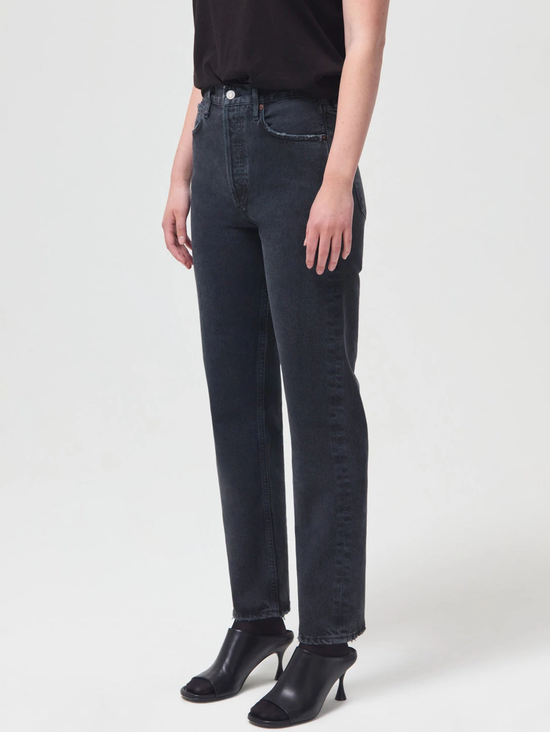 AGOLDE 90's Pinch Waist High Rise Straight Jean-Black Tea 6 AGOLDE 90's Pinch Waist High Rise Straight Jean-Black Tea - Image 4