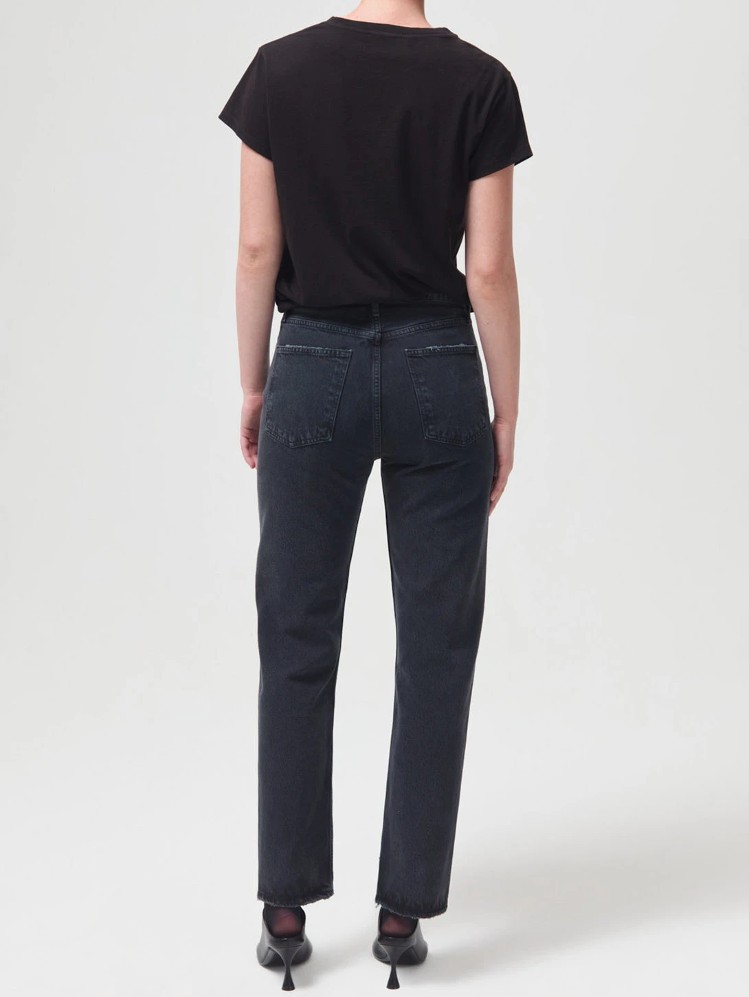 AGOLDE 90's Pinch Waist High Rise Straight Jean-Black Tea 5 AGOLDE 90's Pinch Waist High Rise Straight Jean-Black Tea - Image 3