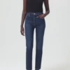 AGOLDE Riley High Rise Straight Long Jean - In Divided