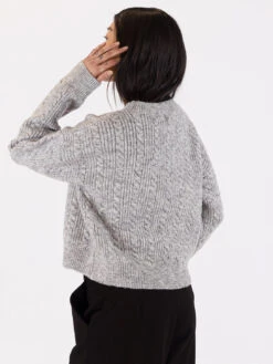 Addie Cable Knit Sweater - Grey -MOTHER || FRAME || RAILS Sales Store ADDIE F23 LIGHT GREY 4