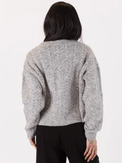 Addie Cable Knit Sweater - Grey -MOTHER || FRAME || RAILS Sales Store ADDIE F23 LIGHT GREY 5