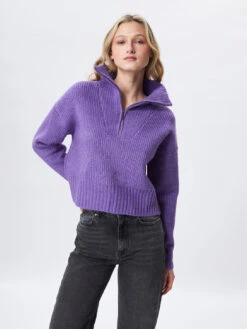 Atlas Zip Sweater - Iris