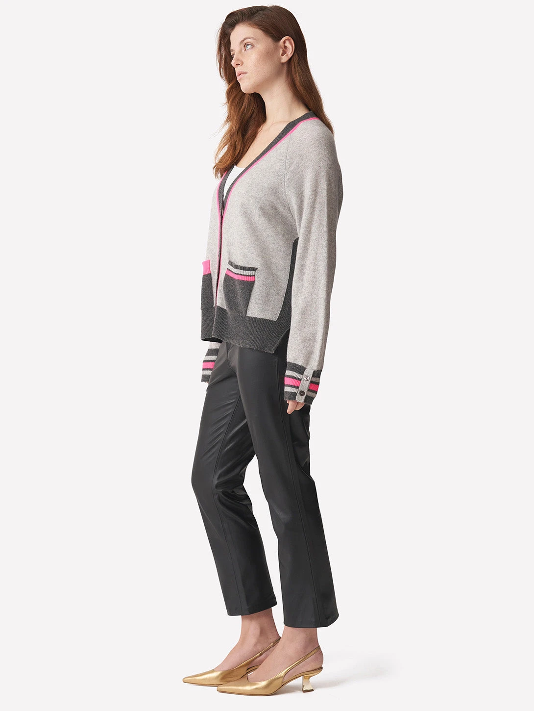 Varsity Pop Cardigan - Grey 4 Varsity Pop Cardigan - Grey - Image 3
