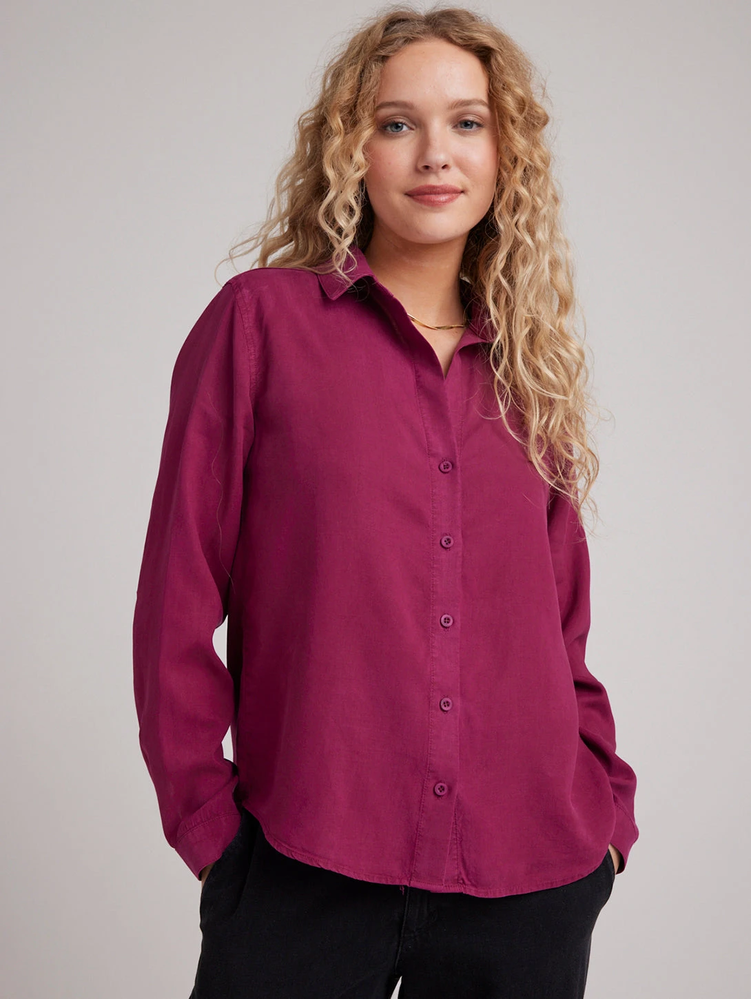 Button Down Shirt - Magenta 3 Button Down Shirt - Magenta