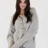 Dean Henley Sweater - Grey 2 Dean Henley Sweater - Grey -MOTHER || FRAME || RAILS Sales Store DEAN F23 GREY 1