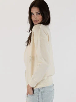 Dewey Pearl Heart Sweater - Off White -MOTHER || FRAME || RAILS Sales Store DEWEY F23 WHITE 3