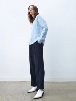 LINE Dora Cable Sweater - Denim 9 LINE Dora Cable Sweater - Denim -MOTHER || FRAME || RAILS Sales Store DORA BLUE3