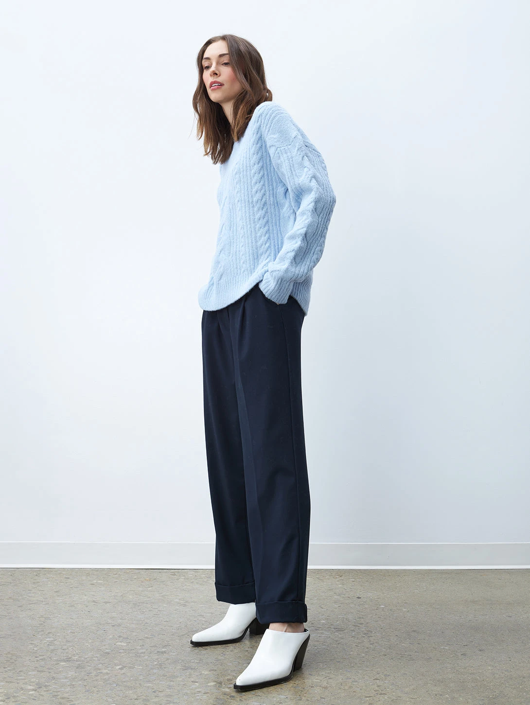 LINE Dora Cable Sweater - Denim 5 LINE Dora Cable Sweater - Denim - Image 3