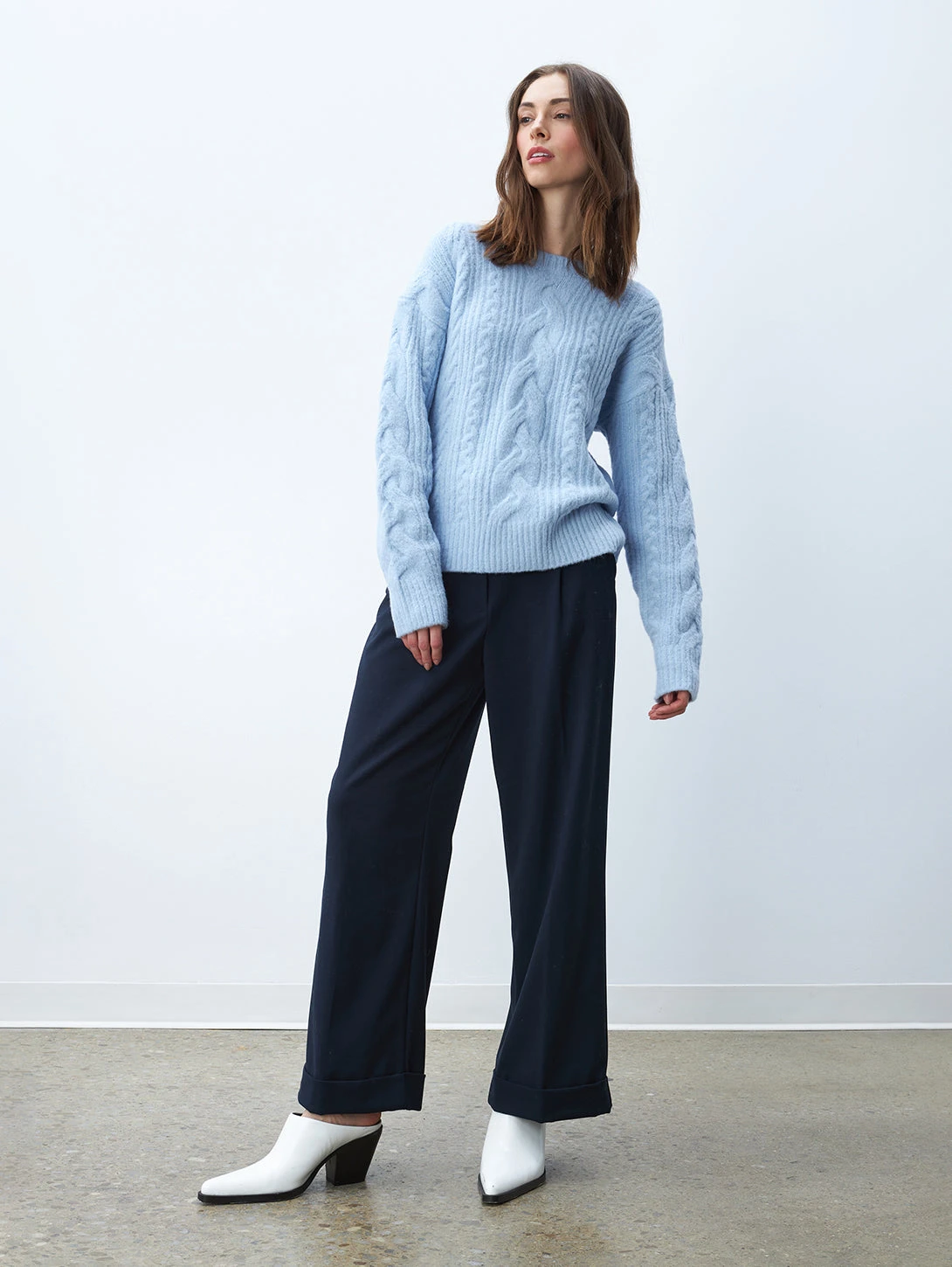 LINE Dora Cable Sweater - Denim 6 LINE Dora Cable Sweater - Denim - Image 4