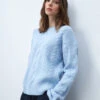 LINE Dora Cable Sweater - Denim -MOTHER || FRAME || RAILS Sales Store DORA BLUE5