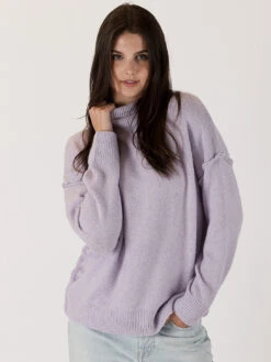 Ella Mock Neck Sweater - Violet