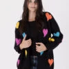 Elska Heart Cardigan - Black -MOTHER || FRAME || RAILS Sales Store ELSKA F23 BLACK MULTI 1