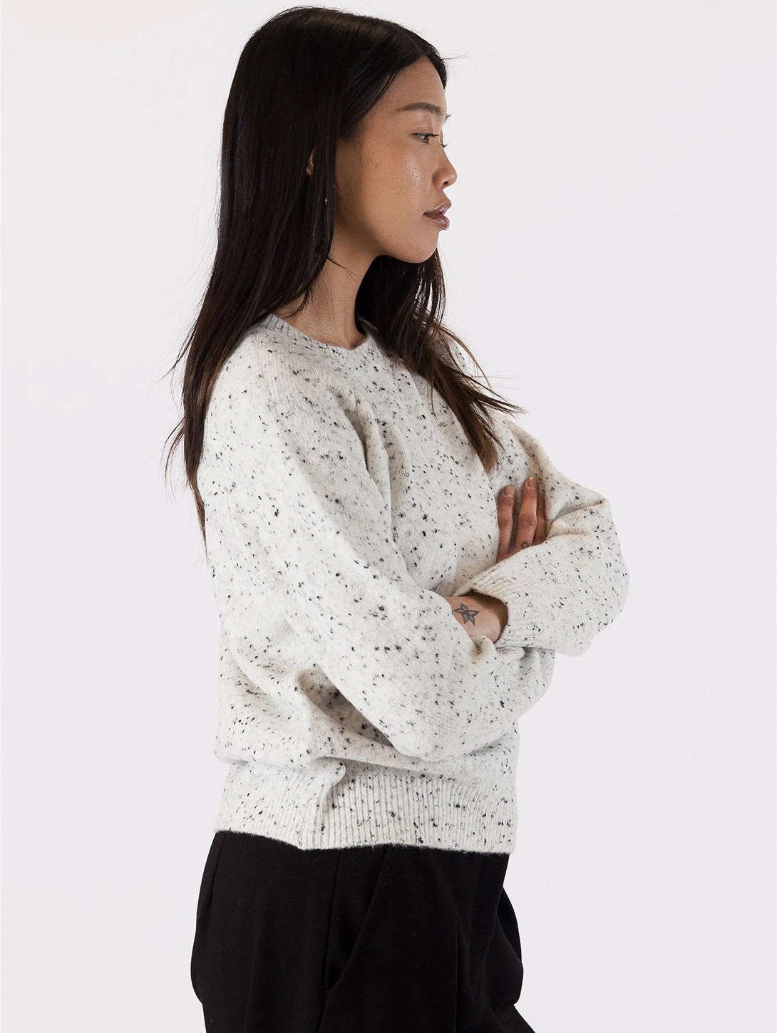 Emely Crew Sweater - White 4 Emely Crew Sweater - White - Image 2