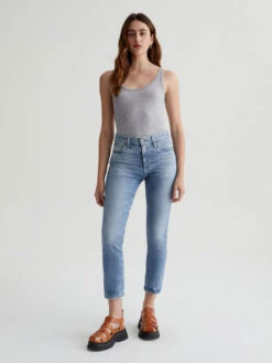 AG Jeans Mari High Rise Crop Straight Jean - 20 Yr Undertow
