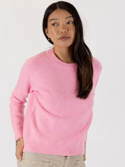 Ezra Crew Sweater - Pink