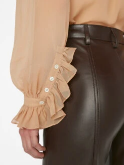 FRAME Ruffle Blouse - Blush -MOTHER || FRAME || RAILS Sales Store F23SBL03 BLUSH 0825