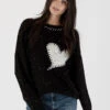 Heart Sweater 1 Heart Sweater -MOTHER || FRAME || RAILS Sales Store HEART F23 BLACK WHITEFLECK 1