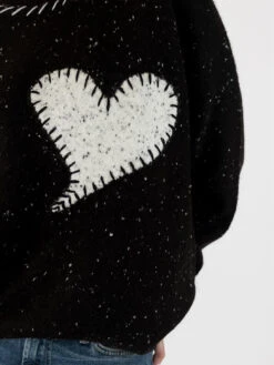Heart Sweater -MOTHER || FRAME || RAILS Sales Store HEART F23 BLACK WHITEFLECK 4