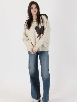 Heart Sweater -MOTHER || FRAME || RAILS Sales Store HEART F23 OATFLECK CHCOLATE 1