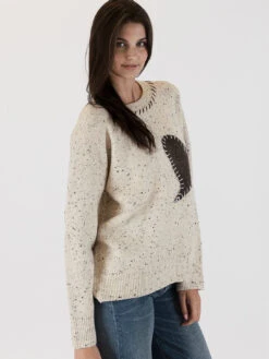 Heart Sweater -MOTHER || FRAME || RAILS Sales Store HEART F23 OATFLECK CHCOLATE 5