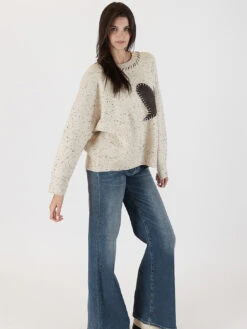 Heart Sweater -MOTHER || FRAME || RAILS Sales Store HEART F23 OATFLECK CHCOLATE 6