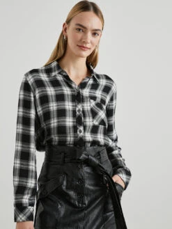 RAILS Hunter Plaid Shirt - Midnight Snow -MOTHER || FRAME || RAILS Sales Store HUNTER MIDNIGHTSNOW 5