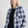 RAILS Hunter Plaid Shirt - Pacific Ivory Blue