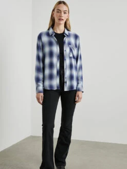 RAILS Hunter Plaid Shirt - Pacific Ivory Blue -MOTHER || FRAME || RAILS Sales Store HUNTER PACIFICIVORYBLUE 4