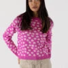 Jane Flower Sweater - Magenta -MOTHER || FRAME || RAILS Sales Store JANE F23 WHITE MAGENTA 1