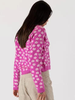 Jane Flower Sweater - Magenta -MOTHER || FRAME || RAILS Sales Store JANE F23 WHITE MAGENTA 3