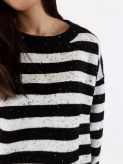 Jessie Stripe Sweater - Black White -MOTHER || FRAME || RAILS Sales Store JESSIE F23 BLACK WHITE FLECK 8
