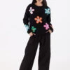Jody Flower Sweater - Black -MOTHER || FRAME || RAILS Sales Store JODY F23 BLACK MULTIPRINT 1