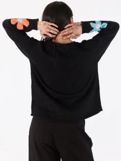 Jody Flower Sweater - Black -MOTHER || FRAME || RAILS Sales Store JODY F23 BLACK MULTIPRINT 3