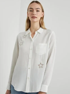 RAILS Kate Shirt - Ivory Eyelet Stars -MOTHER || FRAME || RAILS Sales Store KATE IVORY EYELET STARS 4 767x fca404e5 e262 43e3 9369 e41858286d58