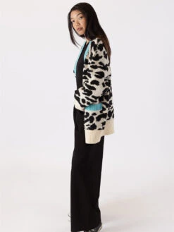 Leopard Cardigan - Teal -MOTHER || FRAME || RAILS Sales Store LEO F23 LEOPARD TEAL 3