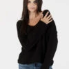 Luna V-neck Sweater - Black 1 Luna V-neck Sweater - Black -MOTHER || FRAME || RAILS Sales Store LUNA F23 BLACK 1