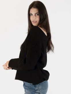 Luna V-neck Sweater - Black -MOTHER || FRAME || RAILS Sales Store LUNA F23 BLACK 2
