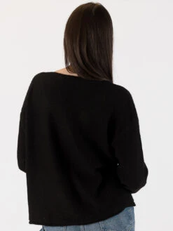 Luna V-neck Sweater - Black -MOTHER || FRAME || RAILS Sales Store LUNA F23 BLACK 3