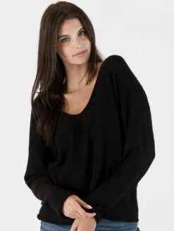 Luna V-neck Sweater - Black -MOTHER || FRAME || RAILS Sales Store LUNA F23 BLACK 4