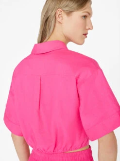 FRAME Cropped Twist Front Shirt - Flamingo -MOTHER || FRAME || RAILS Sales Store LWSH2828 FLAMINGO FRSU23EC WOMENS DAY 03 0903HR